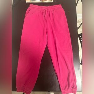 Bright pink Zara sweatpants